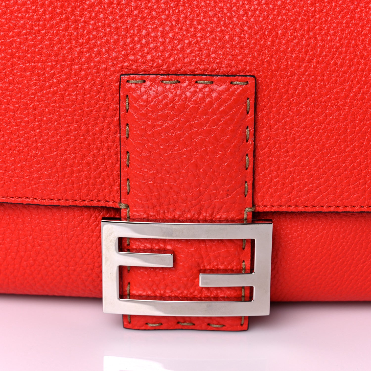 Fendi Cuoio Romano Selleria Large Baguette Papavero 11 of 11