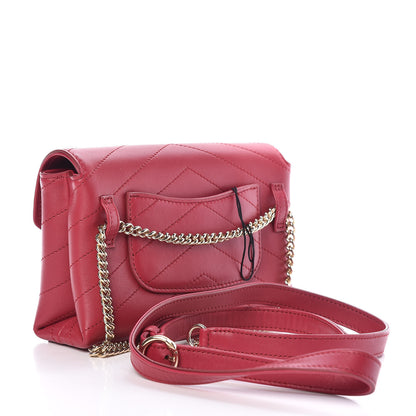 Chanel Calfskin Chevron Stitched Coco Waist Bag Red 3 of 9