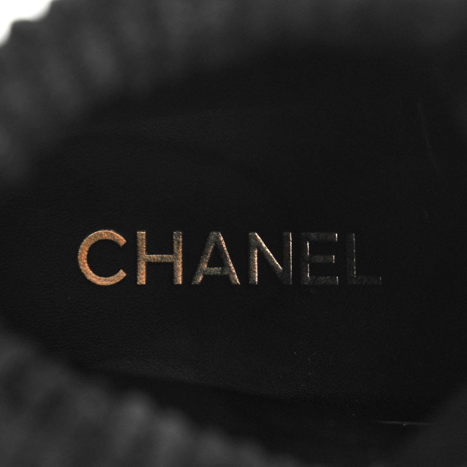 Chanel Suede Calfskin Velvet Quilted CC Combat Boots 37.5 Black 6 of 9