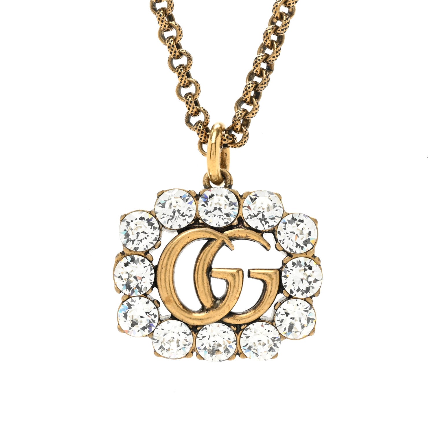 Gucci Pearl Marmont Necklace Aged Gold Cream 4 of 5
