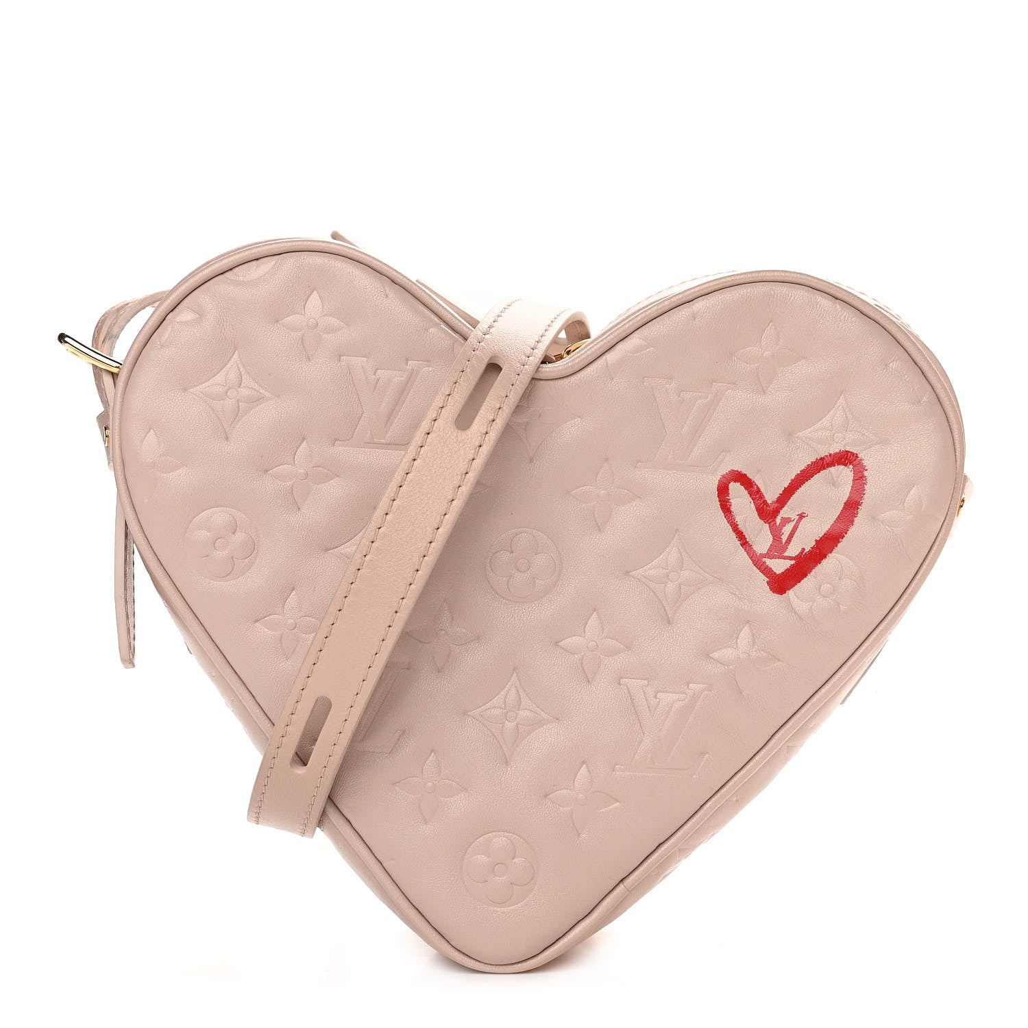Louis Vuitton Lambskin Embossed Monogram Fall In Love Sac Coeur Light Pink 1 of 10
