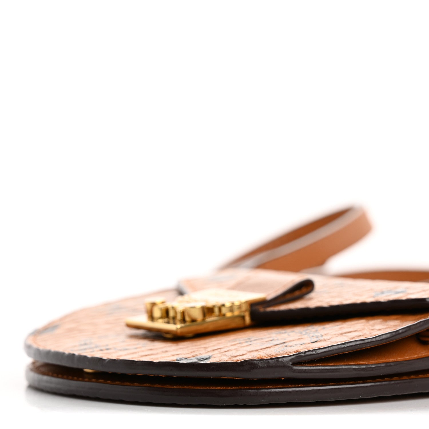 MCM Visetos Small Patricia Round Crossbody Wallet Cognac 10 of 12