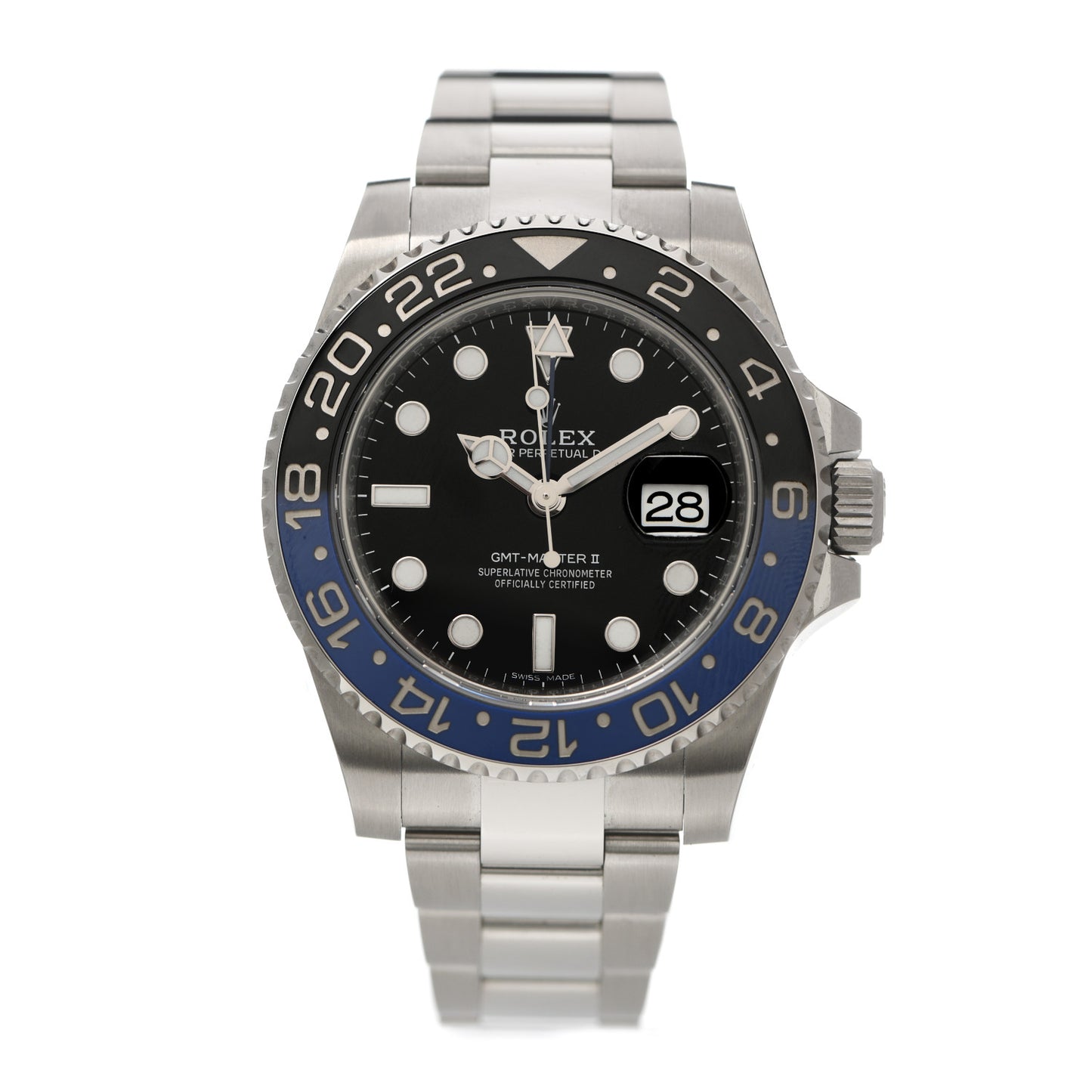 Stainless Steel 40mm Oyster Perpetual Date GMT Master II Batman Watch Black 116710BLNR