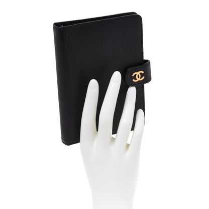 Chanel Goatskin Small Ring Agenda Planner Black 2 of 8