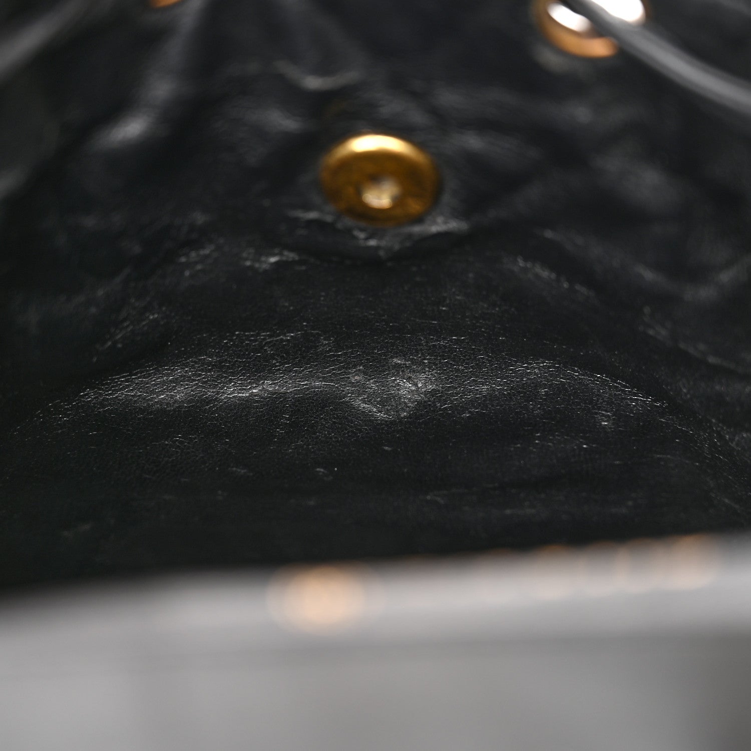 Chanel Lambskin Quilted Drawstring Backpack Black 12 of 16