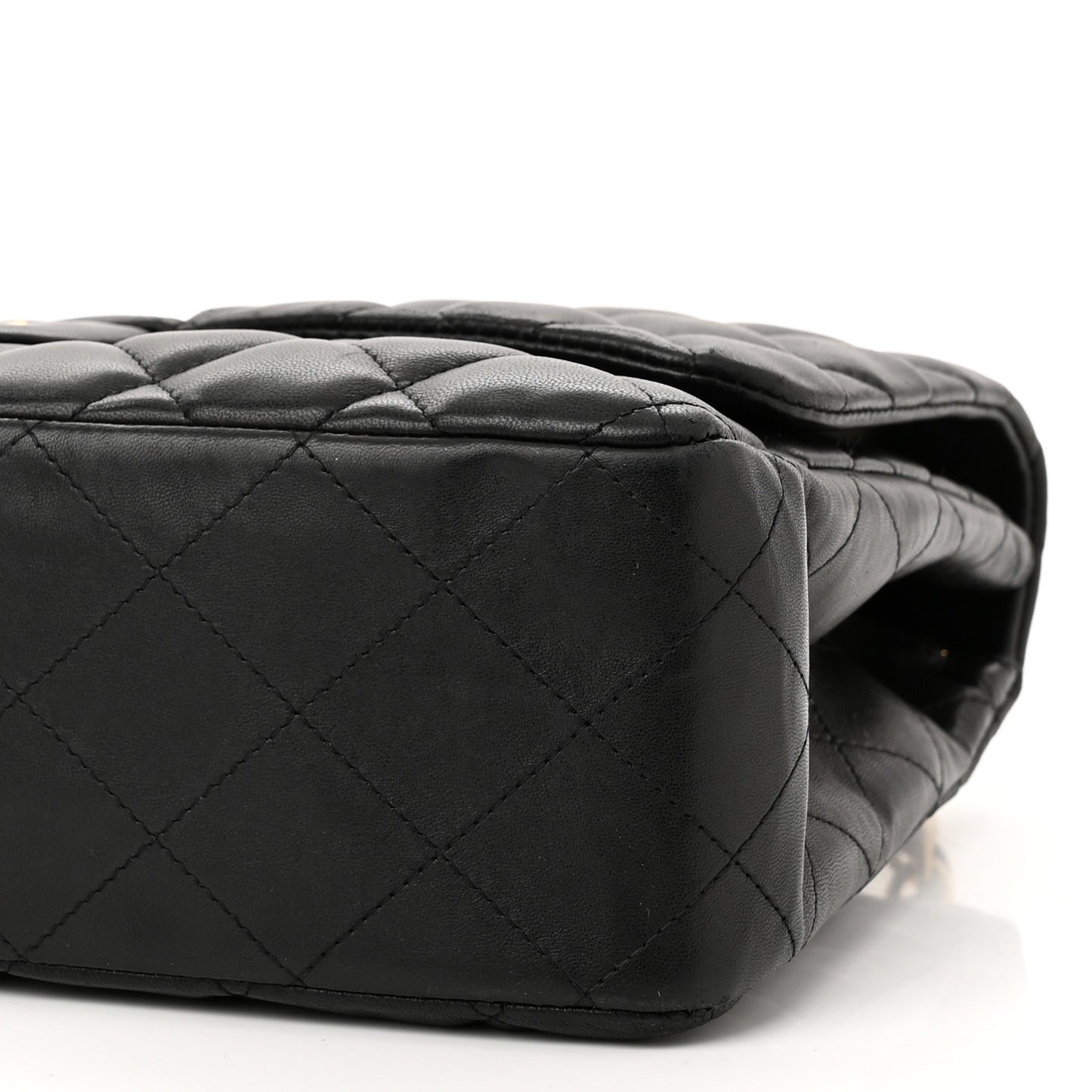Lambskin Quilted Jumbo Single Flap Black