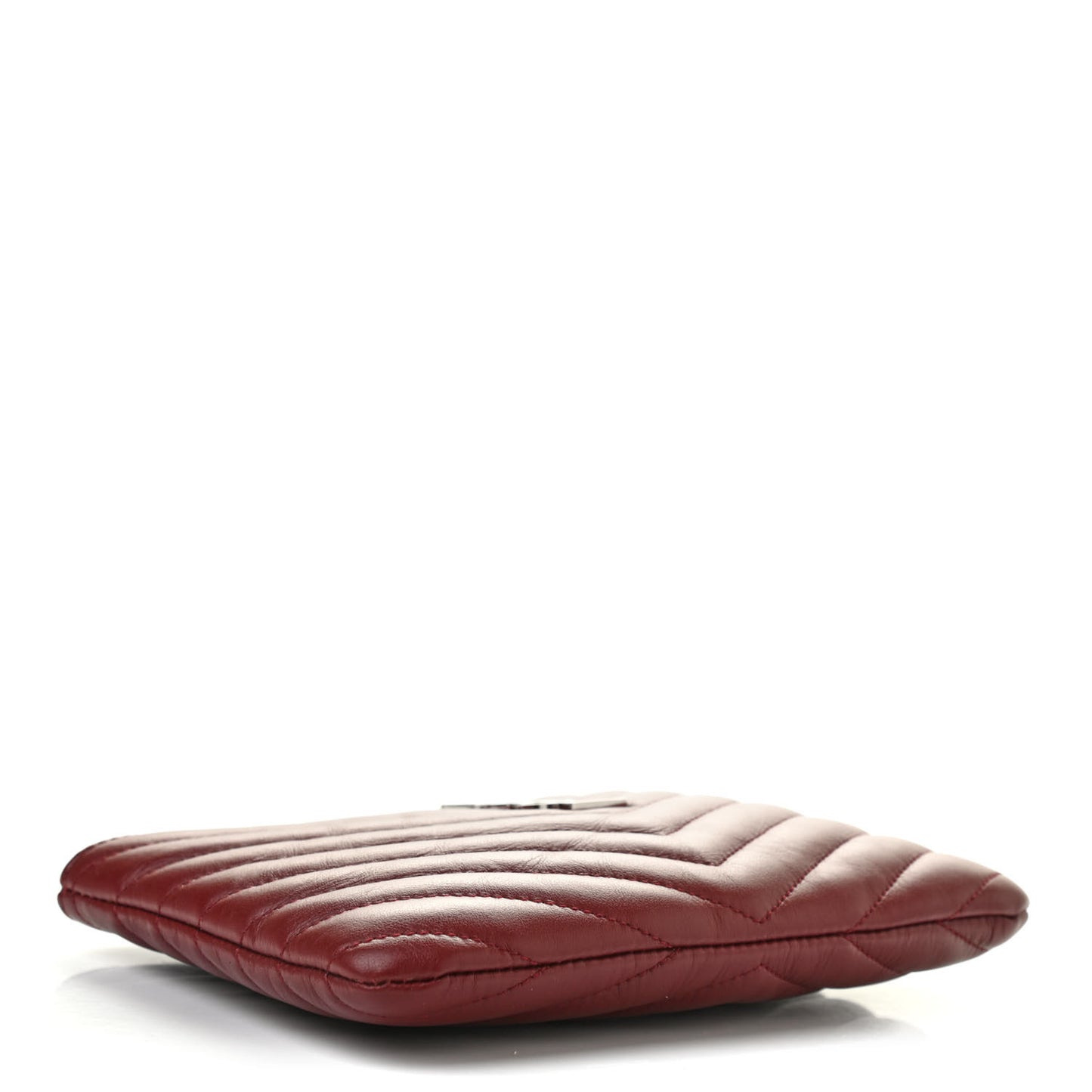 Calfskin Matelasse Chevron Monogram Pouch Palissandre