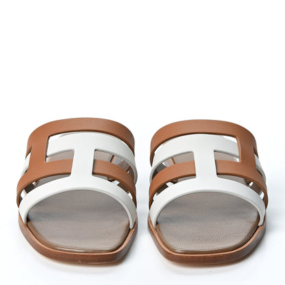 Hermes Calfskin Amore Sandals 37 White Natural 2 of 11