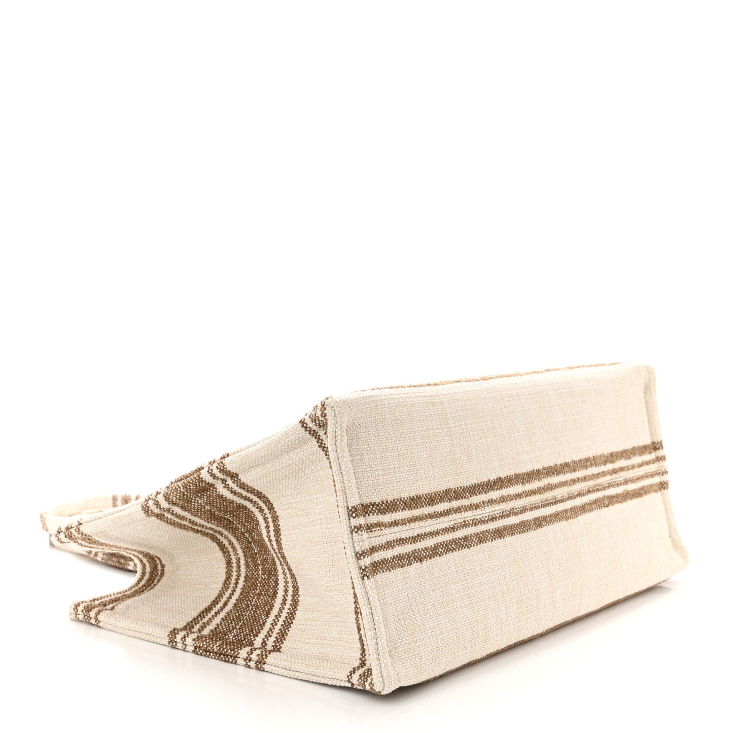 Jacquard Striped Large Cabas Thais Tobacco Tan