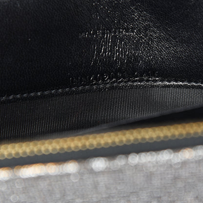 Saint Laurent Metallic Fabric Monogram Envelope Chain Wallet Anthracite 6 of 9