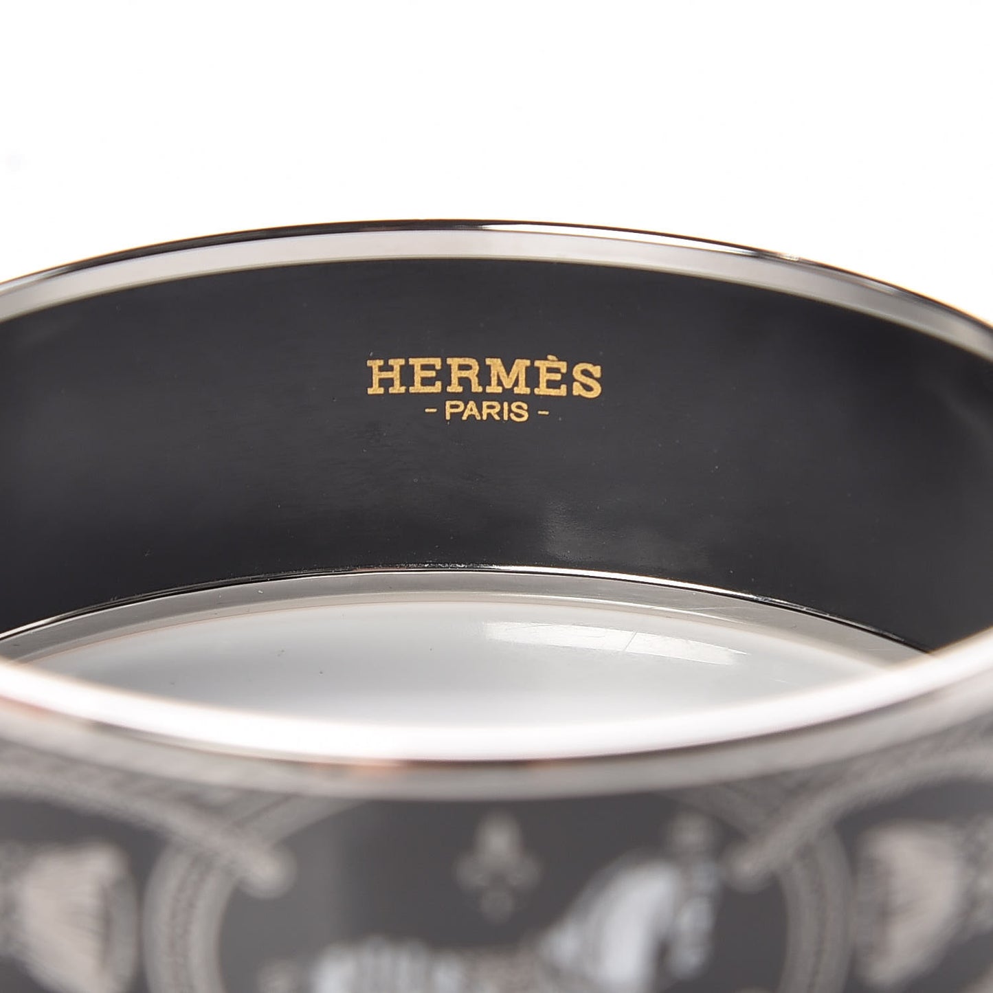 Enamel Printed Wide Grand Apparat Bracelet 65 Black