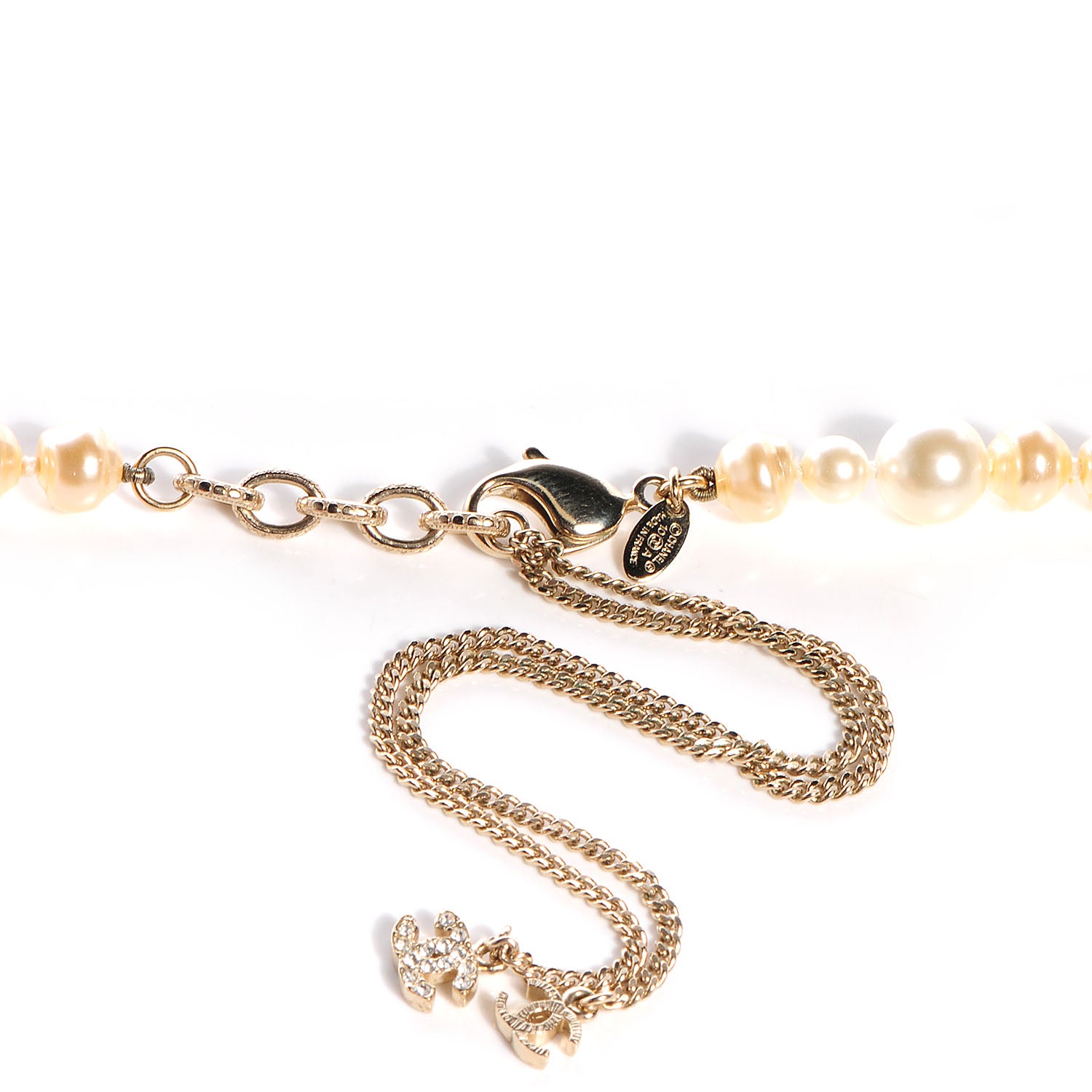 Chanel Irregular Pearl Classic CC Long Necklace Gold 4 of 5