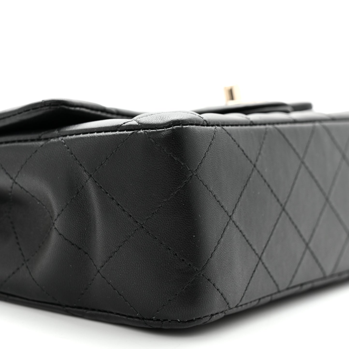 Lambskin Quilted Mini Coco Charms Rectangular Flap Black