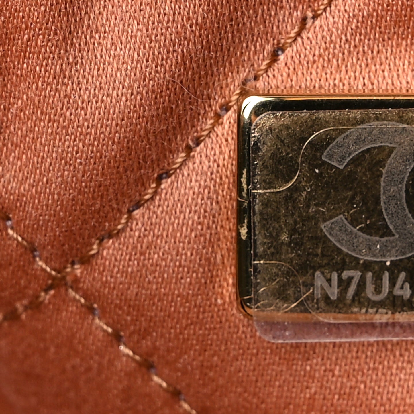 Shiny Calfskin Quilted Small Chanel 22 Camel