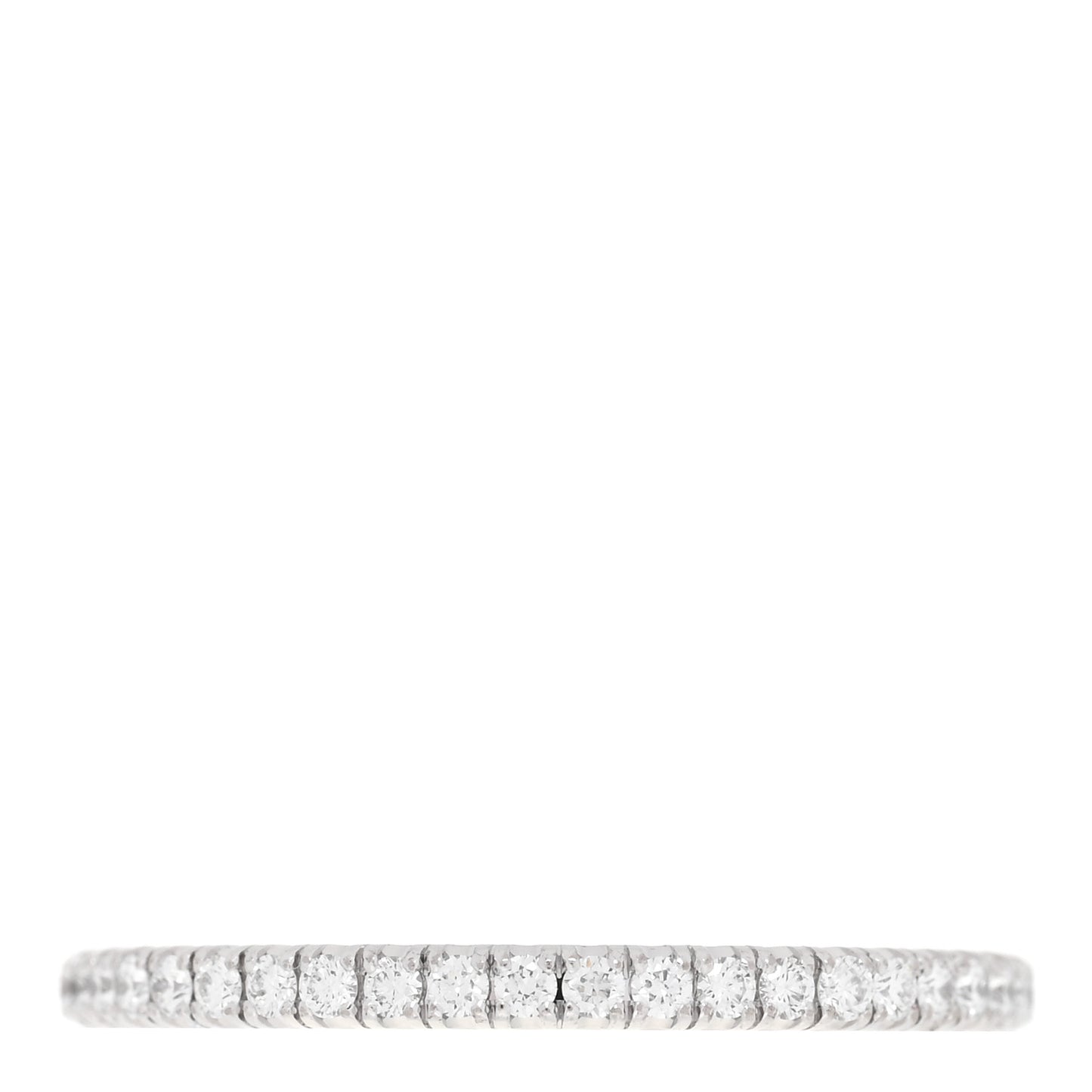 18K White Gold Diamond 1.5mm Etincelle de Cartier Wedding Band Ring 47 4