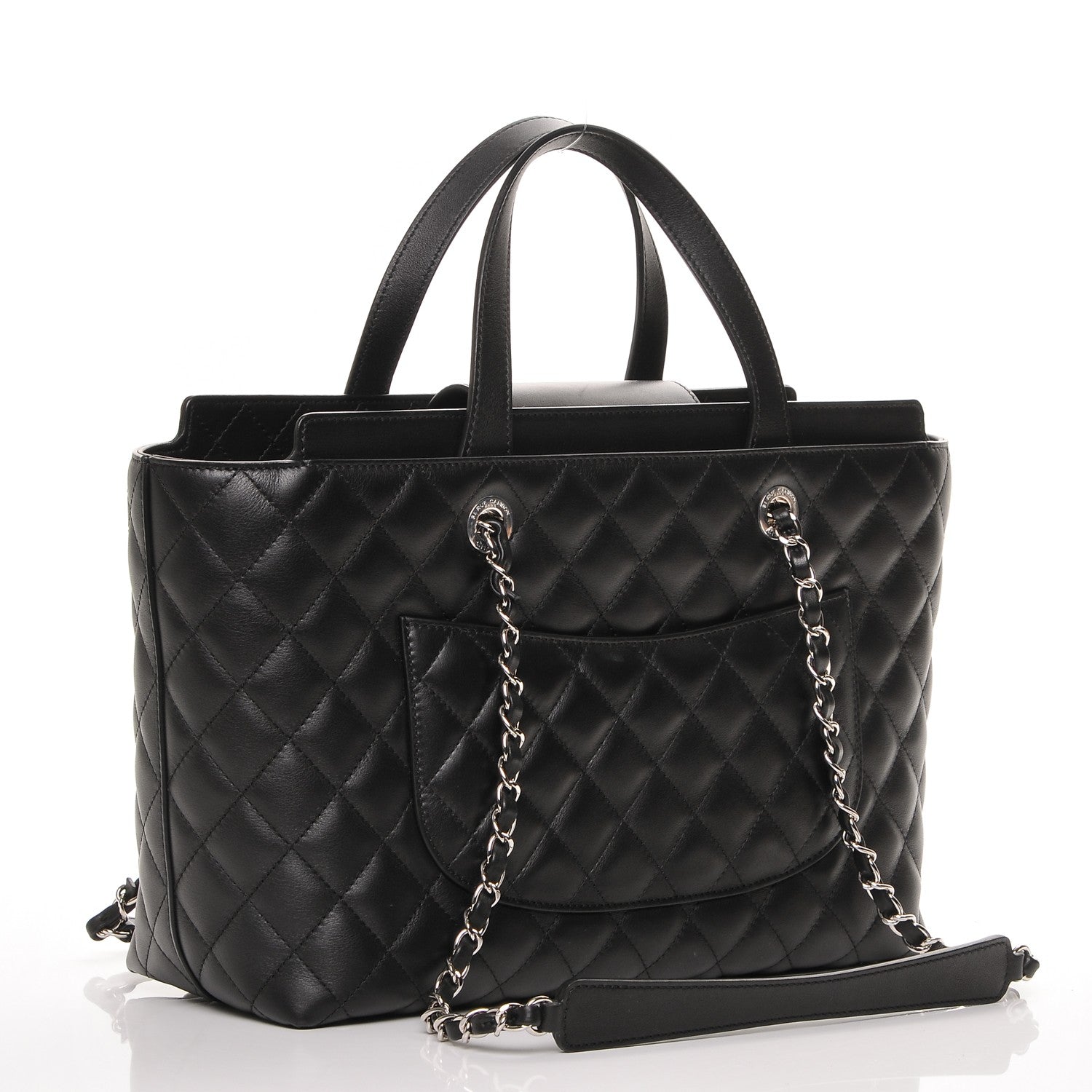 Chanel Calfskin Quilted Large Shopping Tote Black 3 of 7
