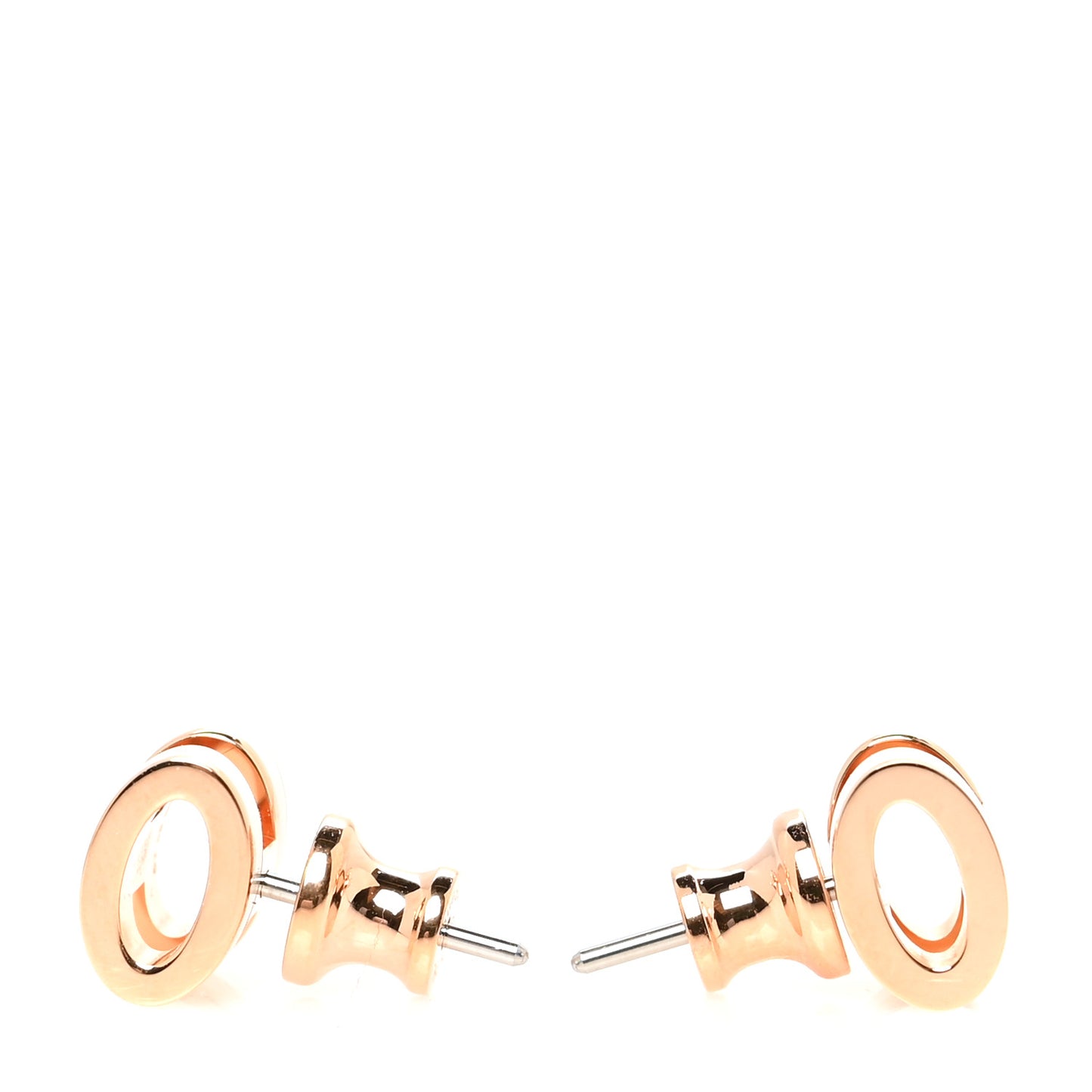 Rose Gold Lacquered Mini Pop H Earrings White