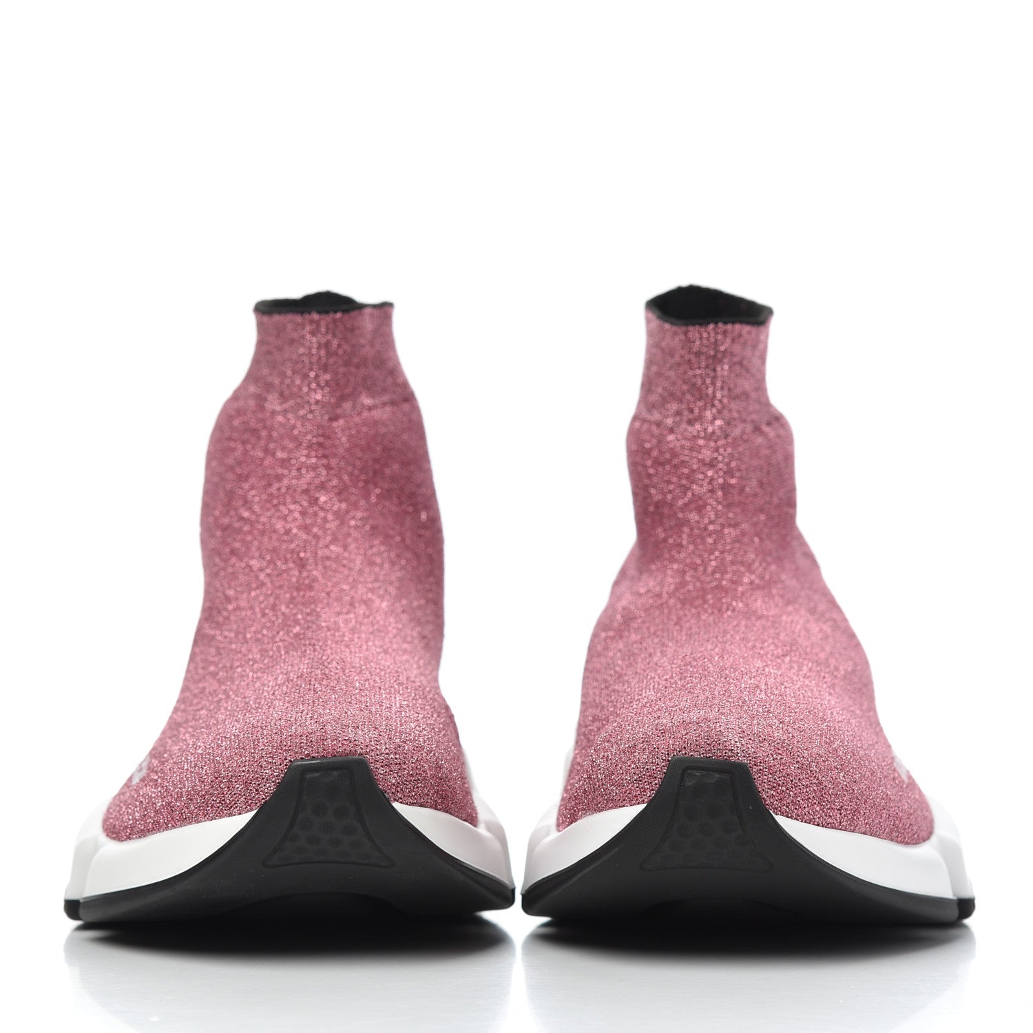 Balenciaga Laminated Knit Bi-Color Sole Womens Speed Sneakers 40 Pink White Black 2 of 9