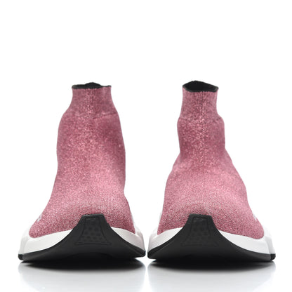 Balenciaga Laminated Knit Bi-Color Sole Womens Speed Sneakers 40 Pink White Black 2 of 9