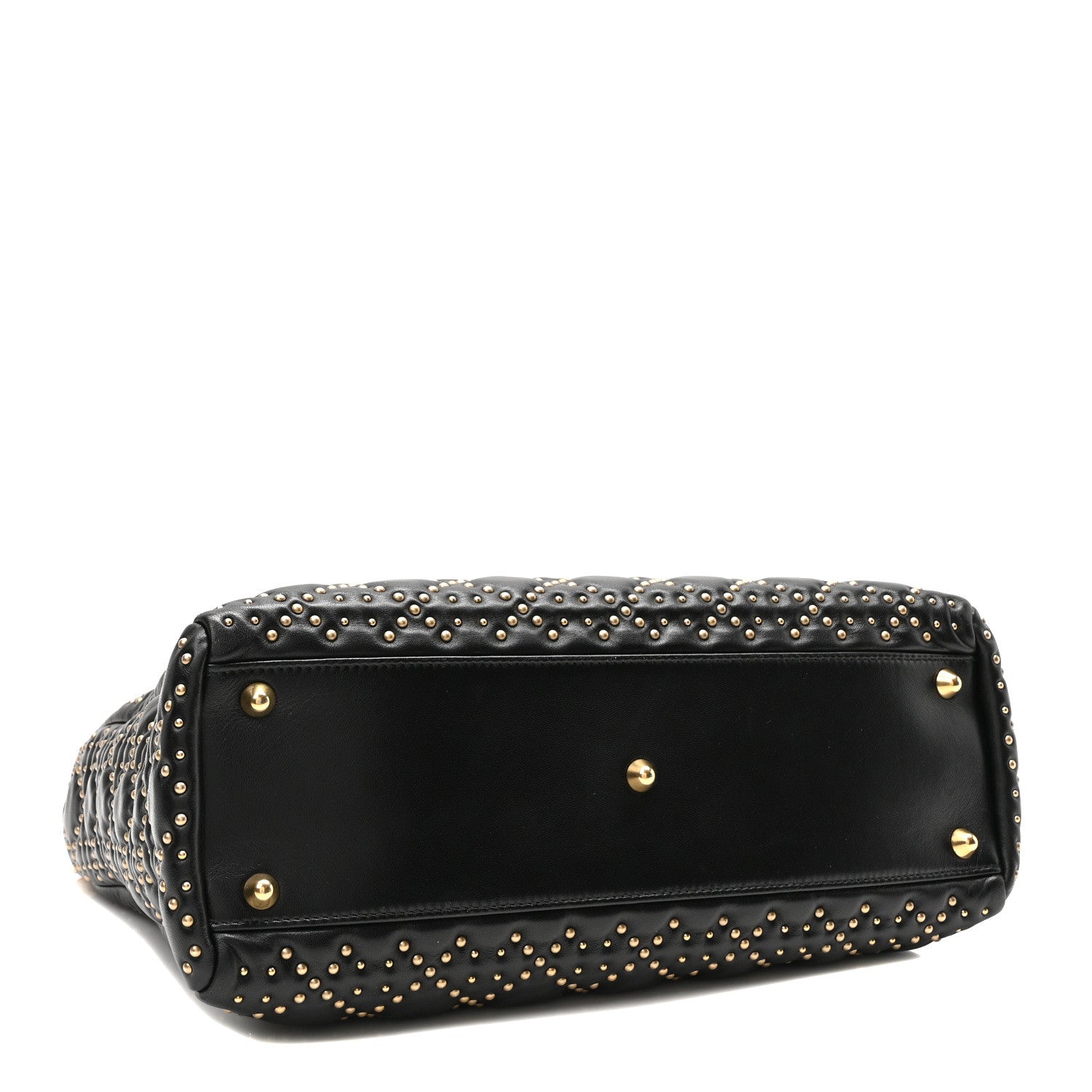 Christian Dior Calfskin Cannage Studded Large Supple Lady Dior  Black 4 of 10