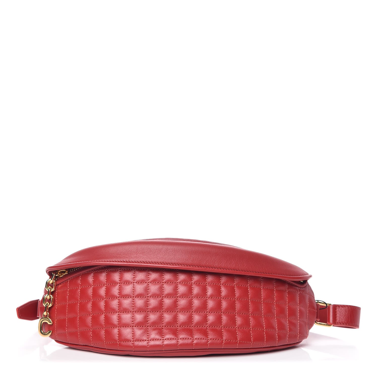 Celine Calfskin Quilted C Charm Belt Bag Red 1 of 10
