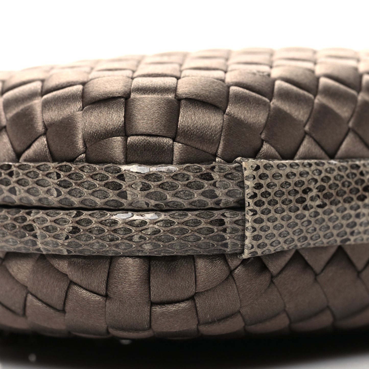 Satin Intreccio Impero Ayers Knot Clutch Taupe