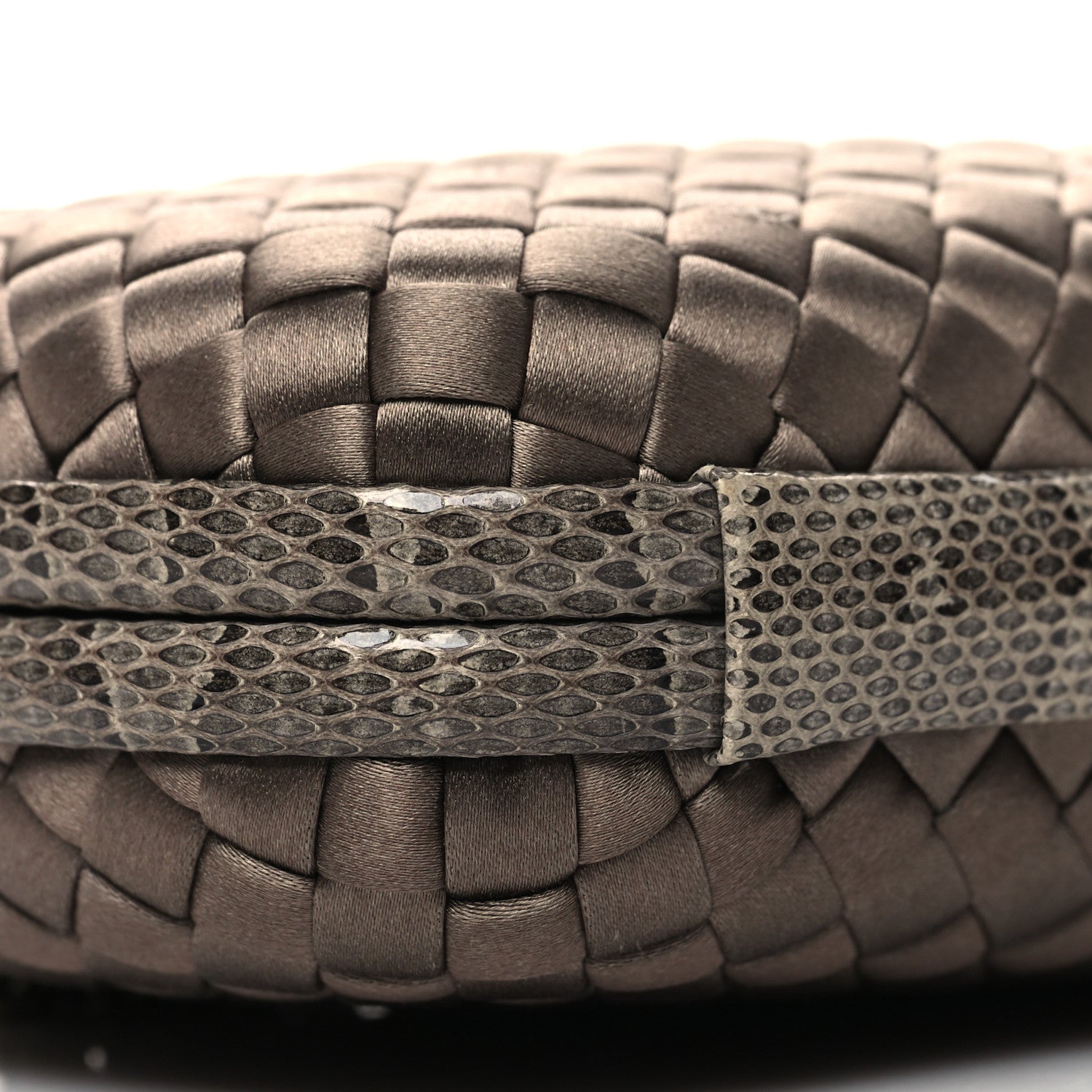 Bottega Veneta Satin Intreccio Impero Ayers Knot Clutch Taupe 8 of 9