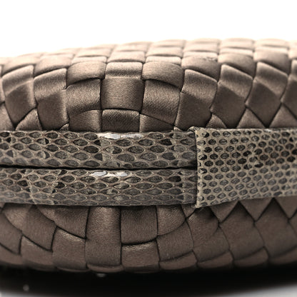 Bottega Veneta Satin Intreccio Impero Ayers Knot Clutch Taupe 8 of 9