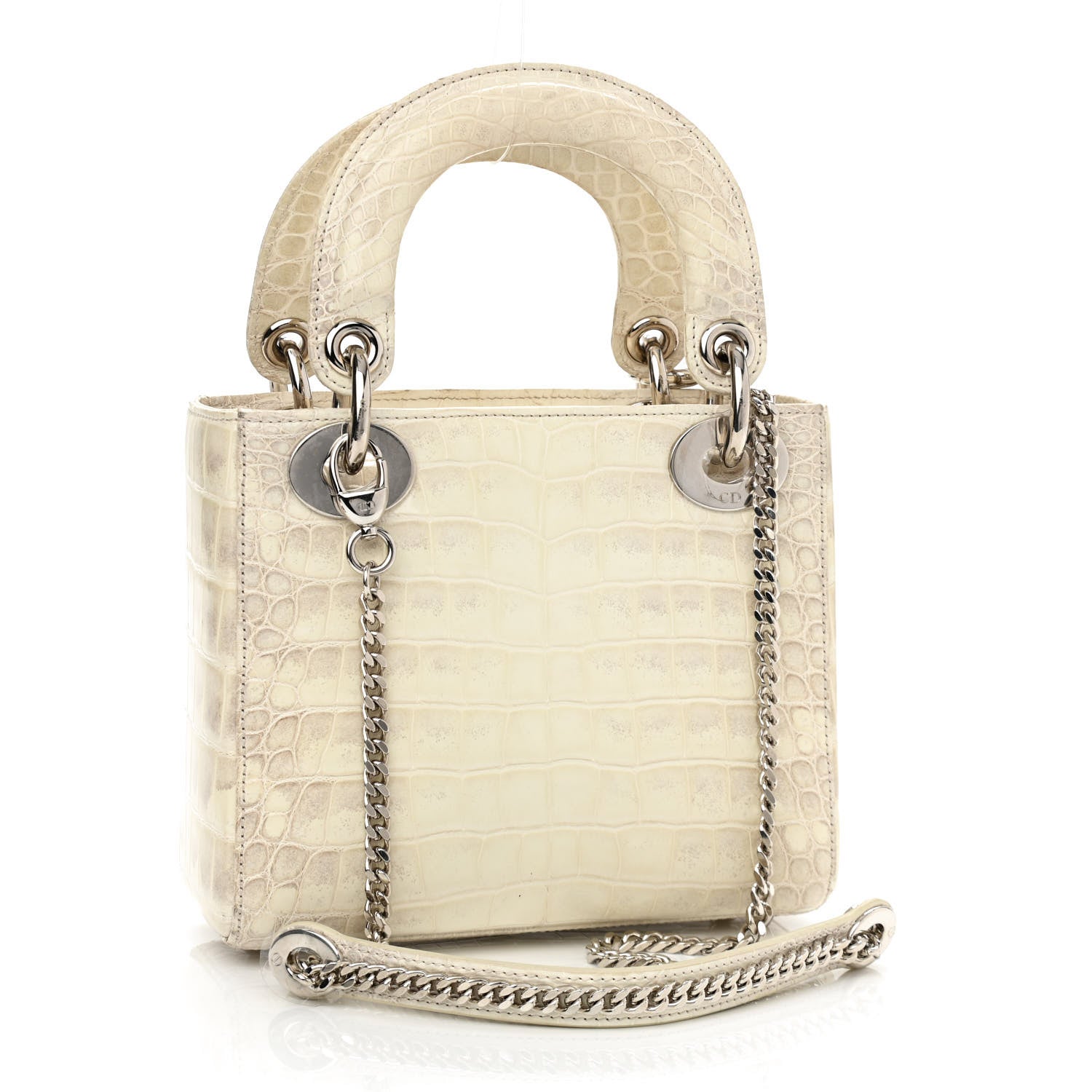 Christian Dior Alligator Mini Lady Dior Off White 2 of 10