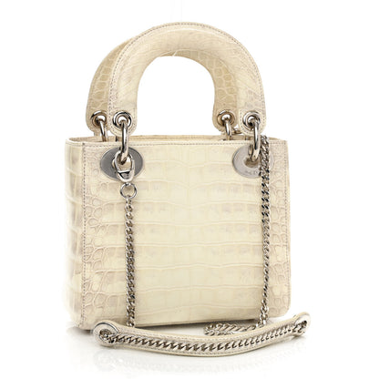 Christian Dior Alligator Mini Lady Dior Off White 2 of 10