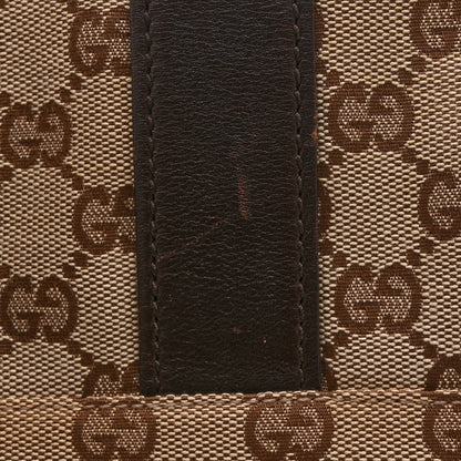 Gucci Monogram Medium Double Buckle Flap Messenger Bag Beige Dark Brown 13 of 14