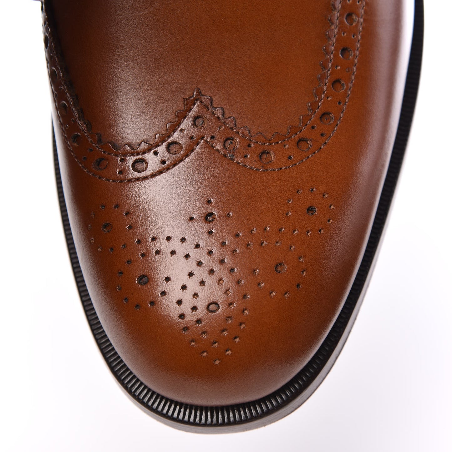 Calfskin Web Bee Embroidered Mens Lace Up Brogue Wingtip Derby Shoes 7.5 Cuir