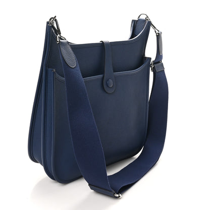 Hermes Taurillon Clemence EVELYNE III PM Deep Blue 3 of 10