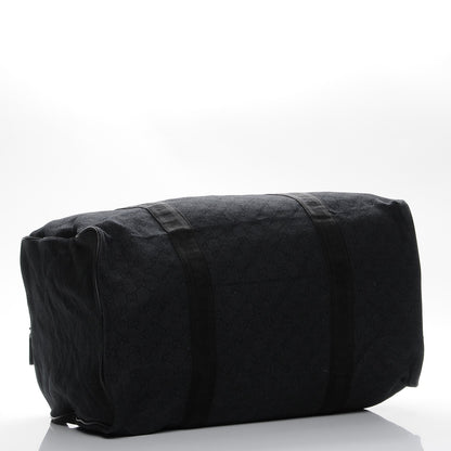 Gucci Denim Monogram Large Collapsible Carry On Duffle Black 5 of 10