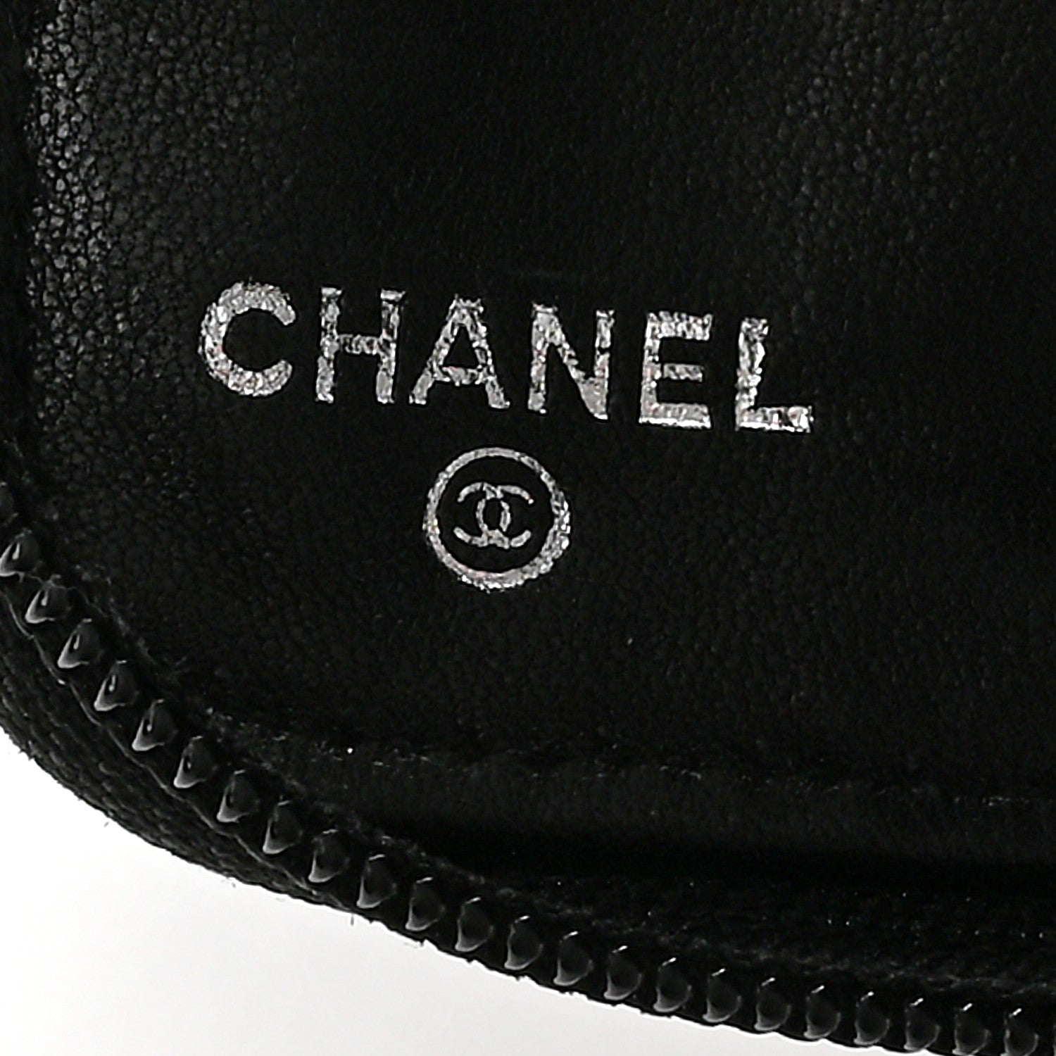 Chanel Lambskin Camellia Embossed Zip Around Organizer Wallet Black 7 of 16