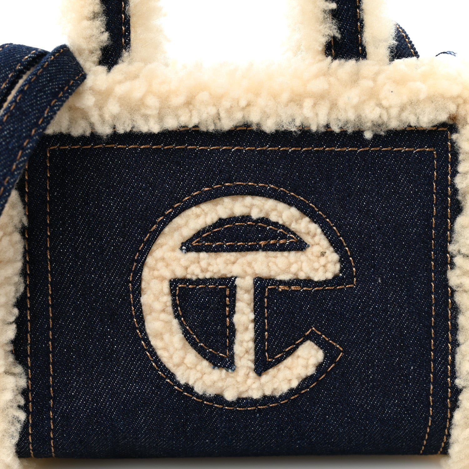 Telfar X UGG Denim Shearling Small Shopping Bag Raw Denim 7 of 10