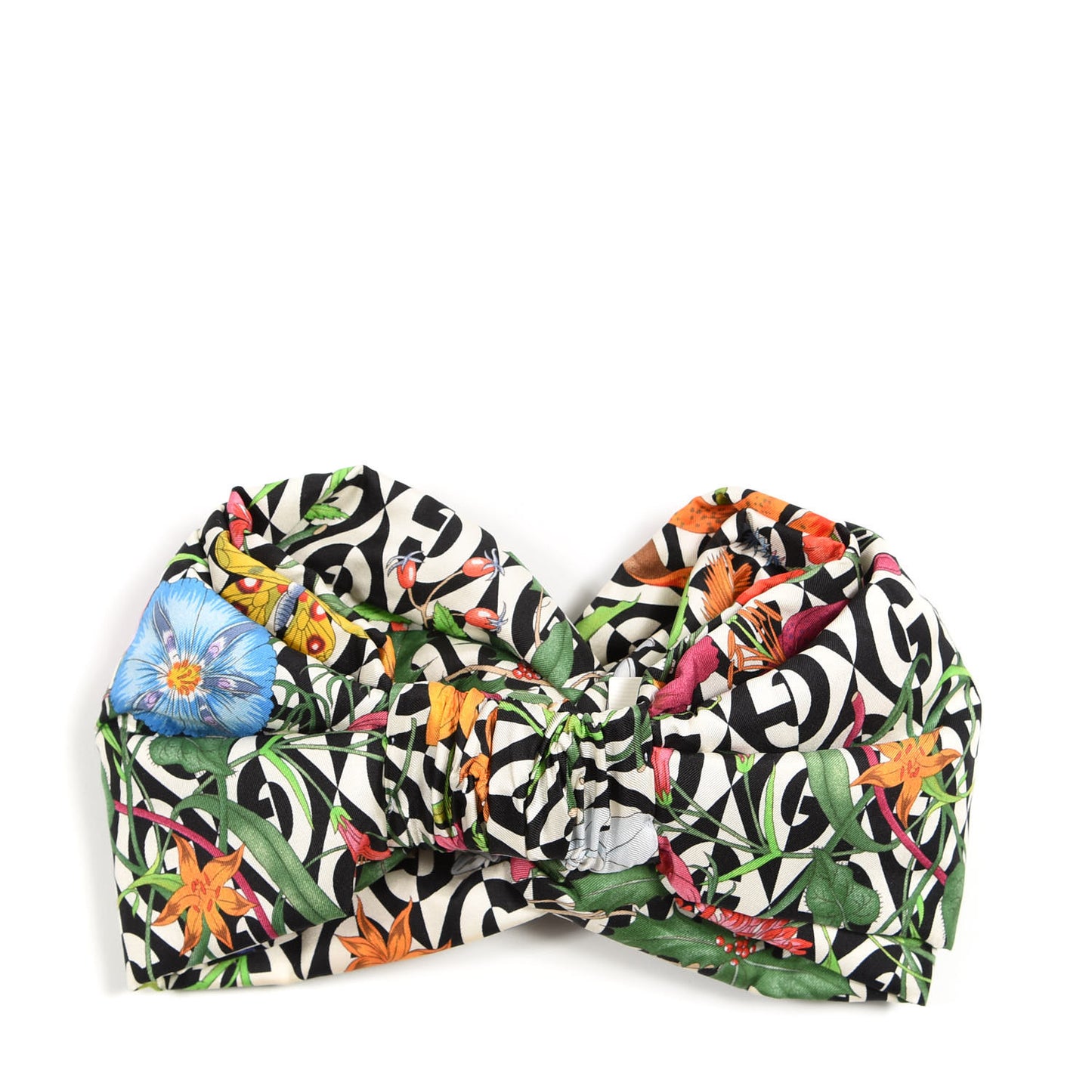 Silk G Rhombus Flora Print Headband M Multicolor