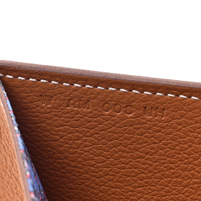 Hermes Evercolor Citizen Twill Compact Wallet Gold Bleu De France Bleu Saphir 8 of 9