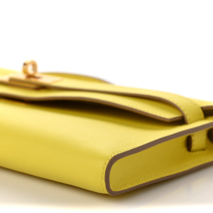 Hermes Swift Kelly Cut Clutch Pochette Lime 8 of 8