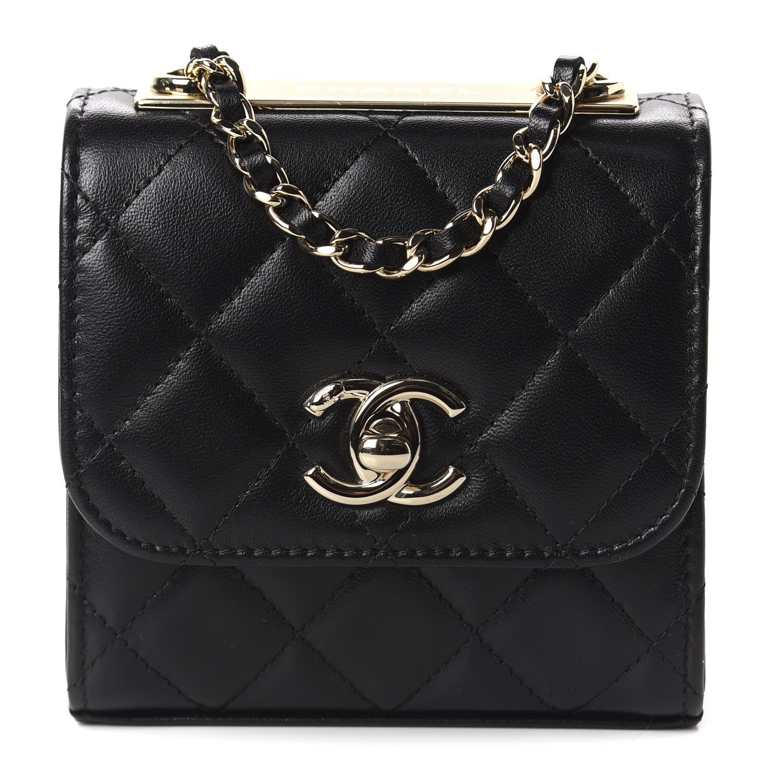 Chanel Lambskin Quilted Mini Trendy CC Chain Wallet Black 1 of 10