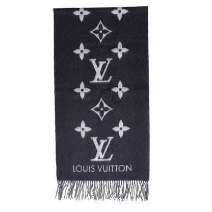 Louis Vuitton Cashmere Monogram Reykjavik Scarf Black 3 of 5