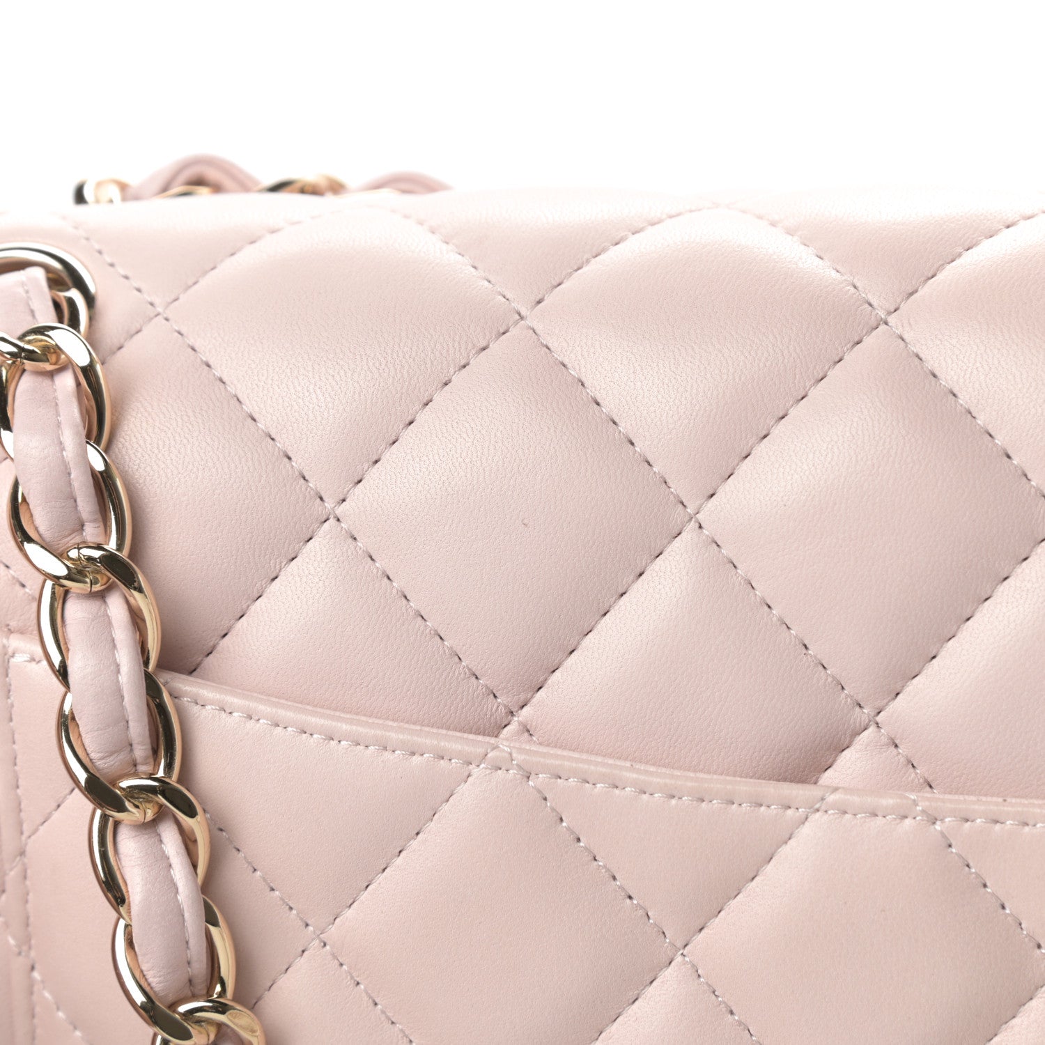 Chanel Lambskin Quilted Jumbo Double Flap Light Pink 12 of 14