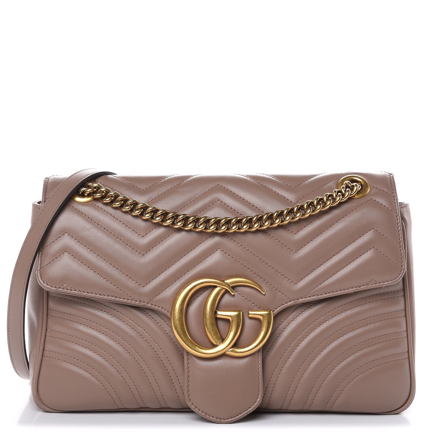 Gucci Calfskin Matelasse Medium GG Marmont Shoulder Bag Porcelain Rose 1 of 14