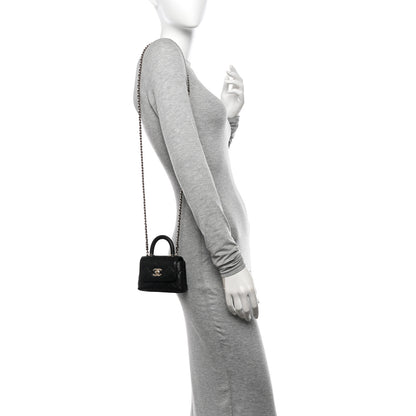 Chanel Caviar Quilted Nano Coco Handle Clutch With Chain Black 3 of 11
