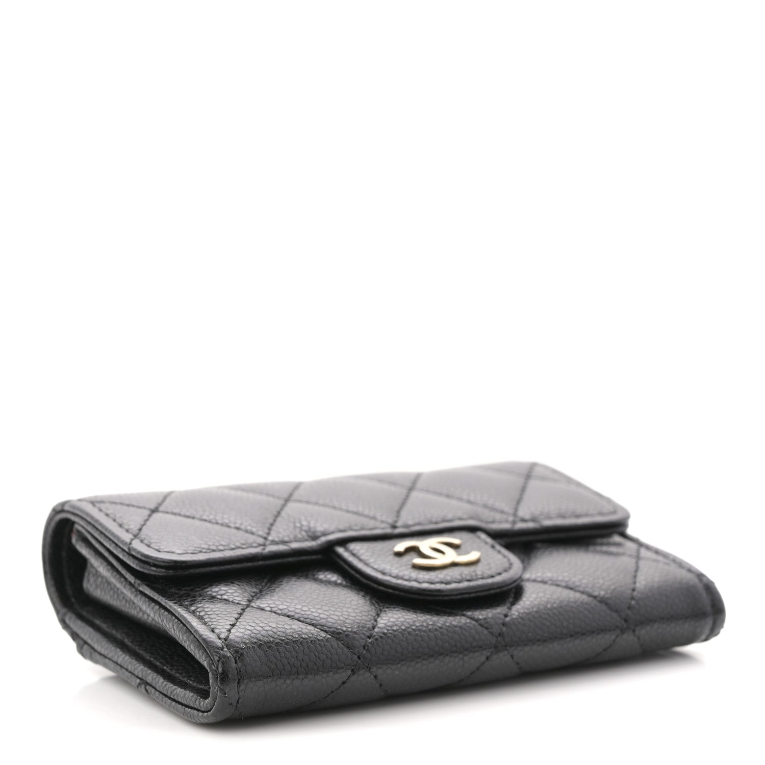 Chanel Caviar Quilted Flap Card Holder Wallet Black 4 of 7