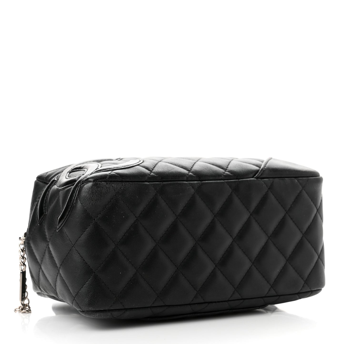 Calfskin Quilted Small Cambon Bowler Black White