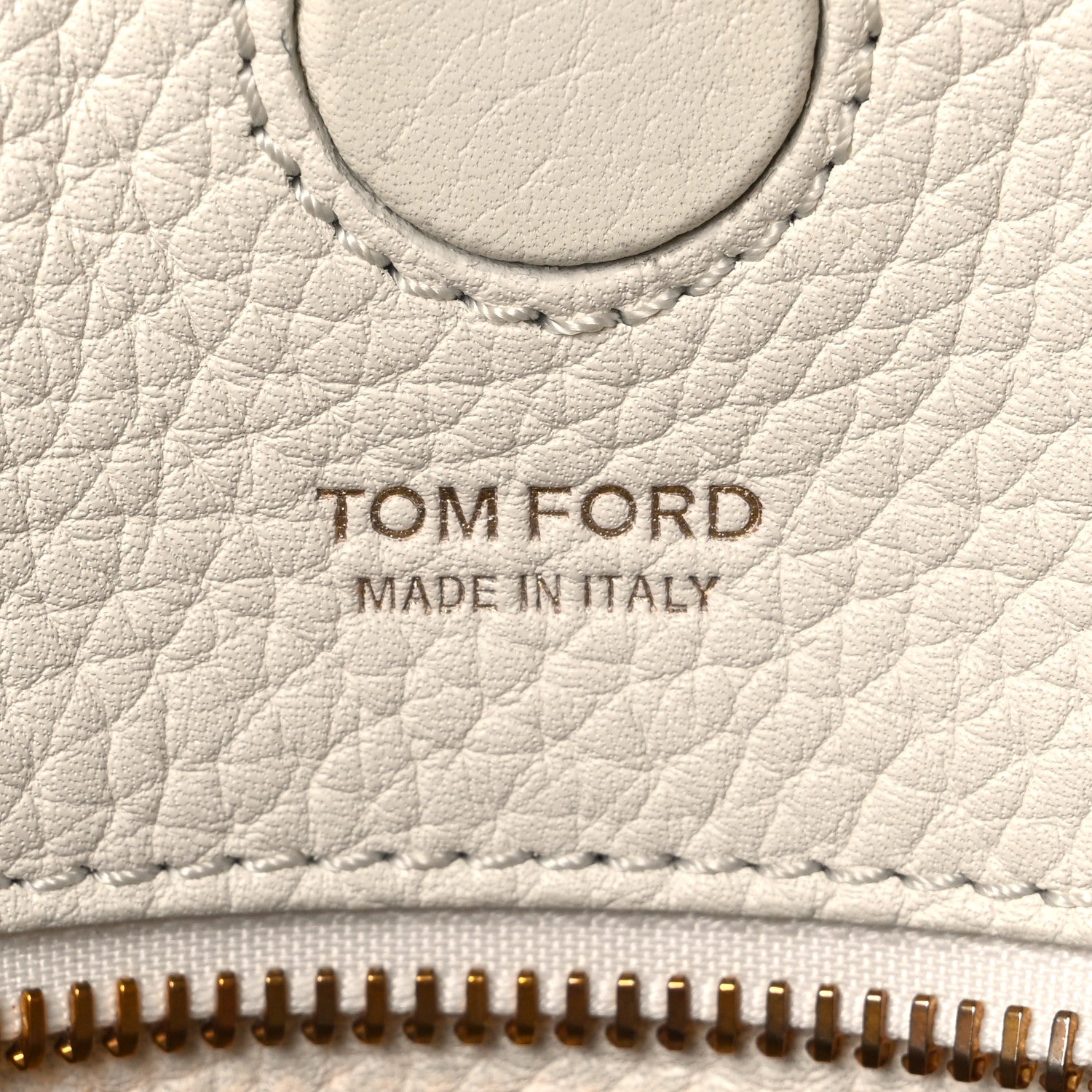 Tom Ford Pebbled Calfskin Large Alix Padlock Zip Hobo Bag Chalk 5 of 9