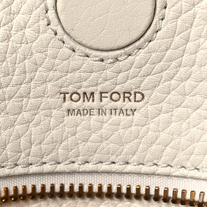 Tom Ford Pebbled Calfskin Large Alix Padlock Zip Hobo Bag Chalk 5 of 9