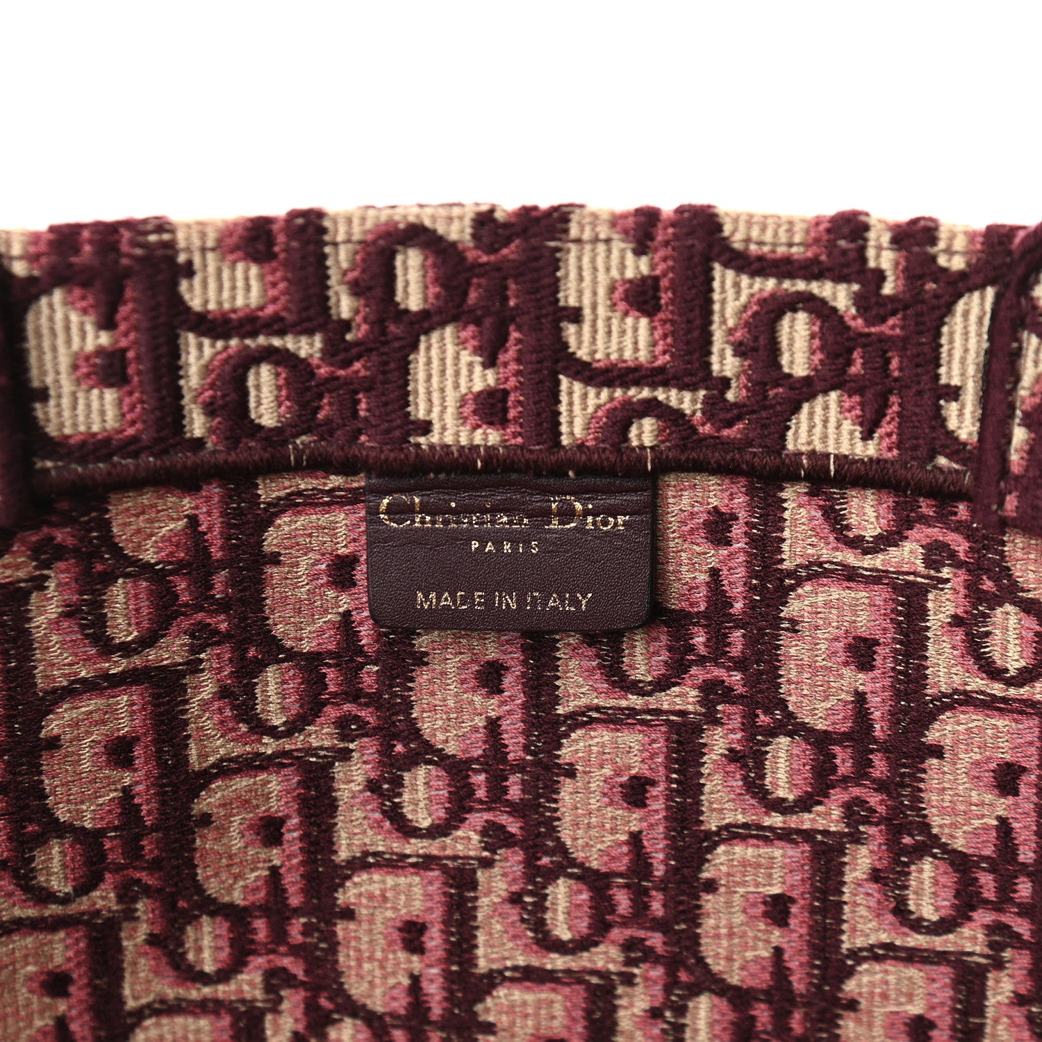 Christian Dior Oblique Large Book Tote Burgundy Multicolor 6 of 12