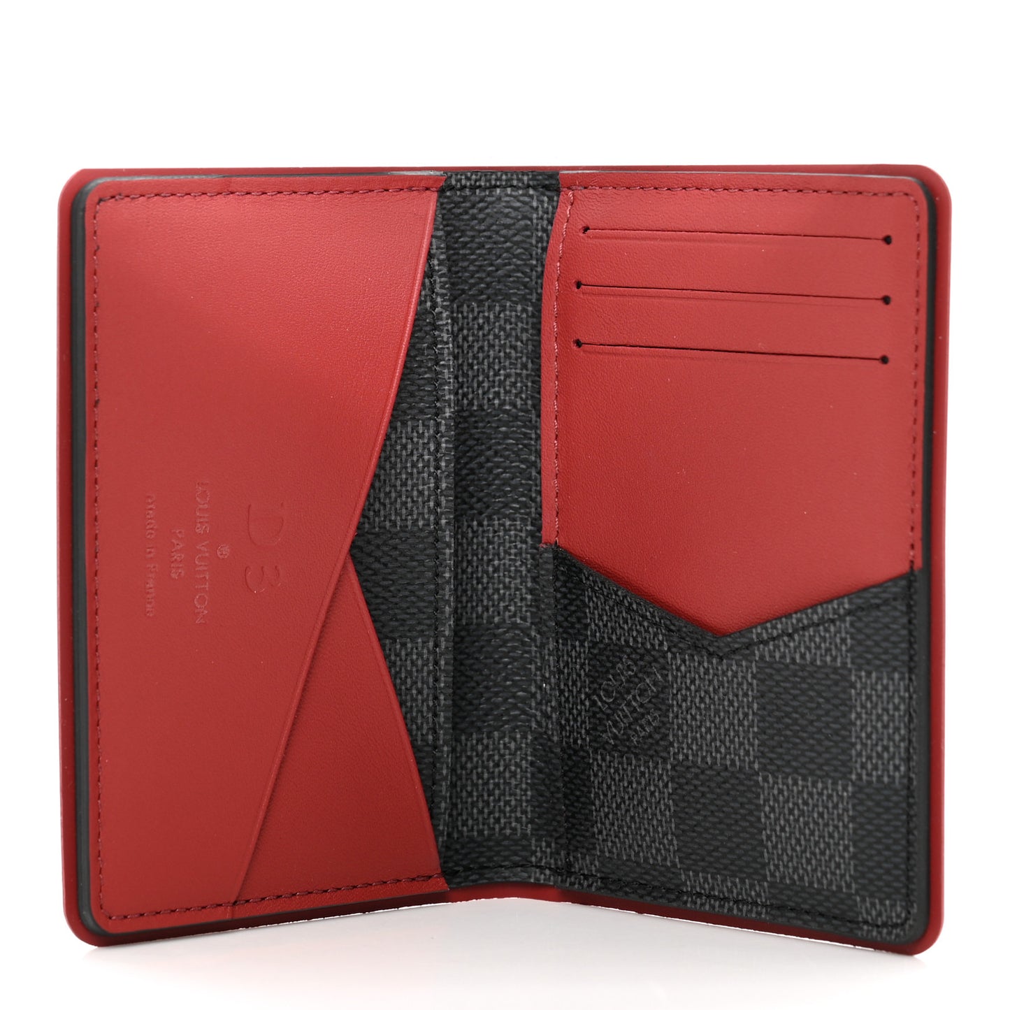 Damier Graphite Pocket Organizer Bordeaux